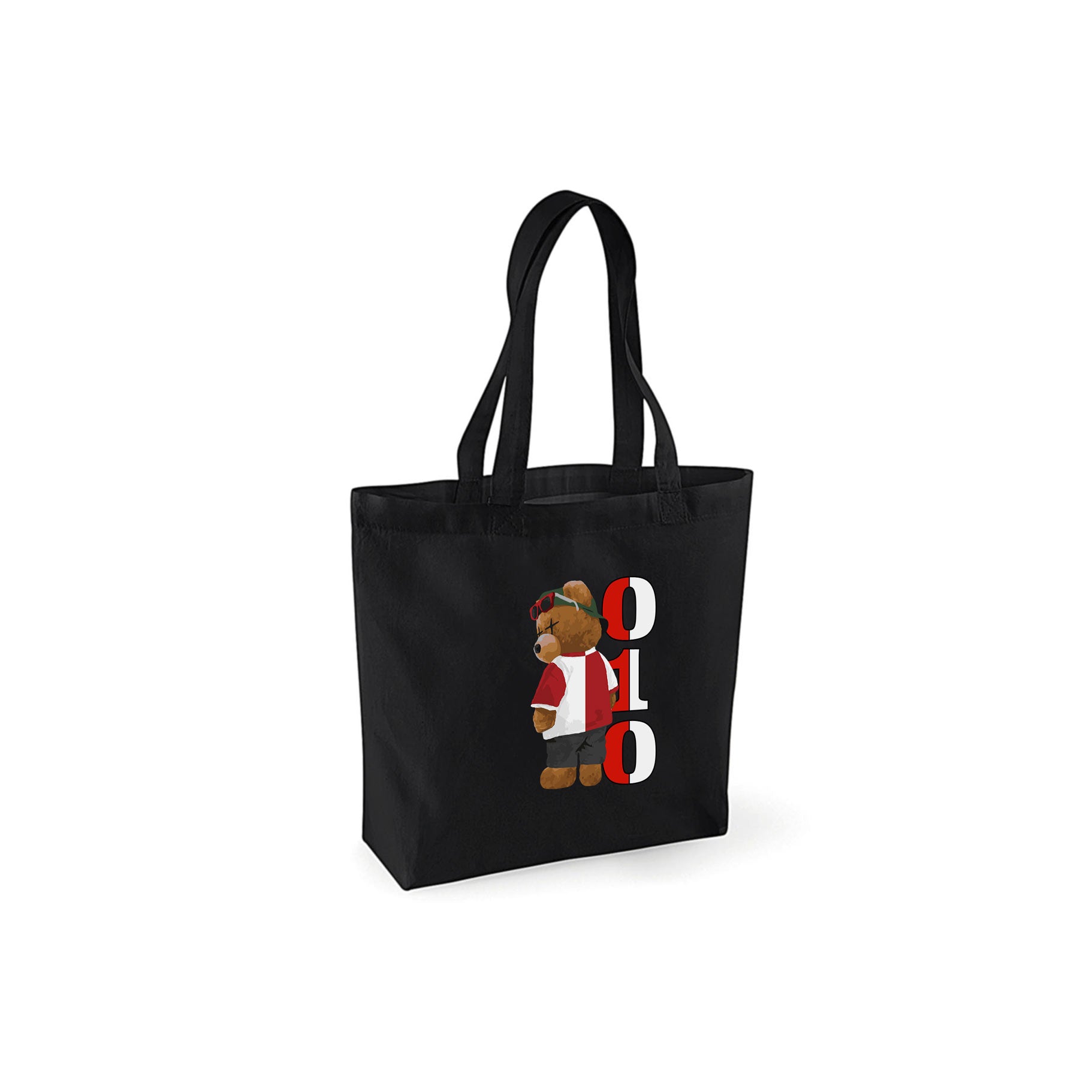 Shopper tas zwart 010 beer logo groot FR Fanshop