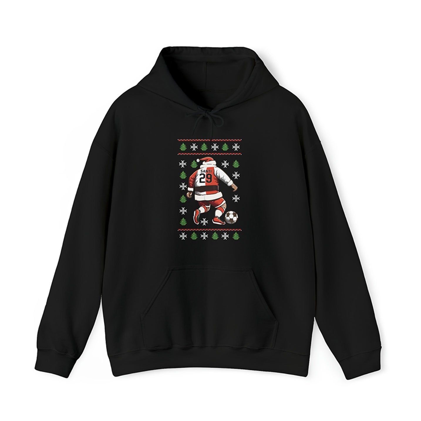 Zwarte Feyenoord hoodie met kerstman en santiago gimenez