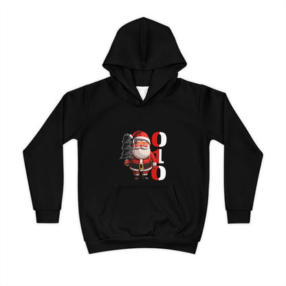 Hoodie regular zwart - kids - kabouter 010 - kerstman