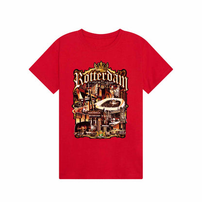 T-shirt regular zwart - kids - Rotterdam gouden stad