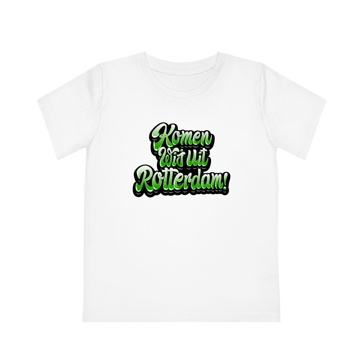 T-shirt regular zwart - kids - Komen wij uit Rotterdam!