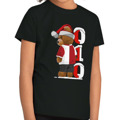 T-shirt regular zwart - kids - Kerst 010 Beer