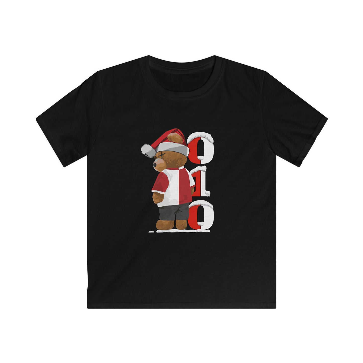 T-shirt regular zwart - kids - Kerst 010 Beer