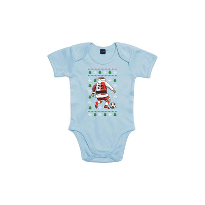 Blauw baby rompertje met Feyenoord kerstman en Santiago Gimenez