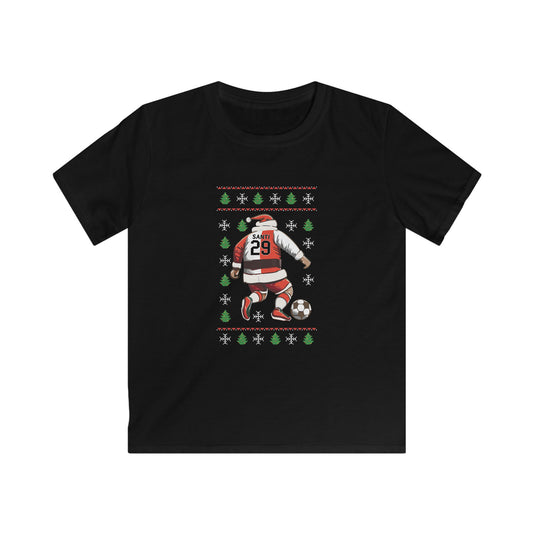 Zwart Feyenoord kinder t-shirt met kerstman en santiago gimenez