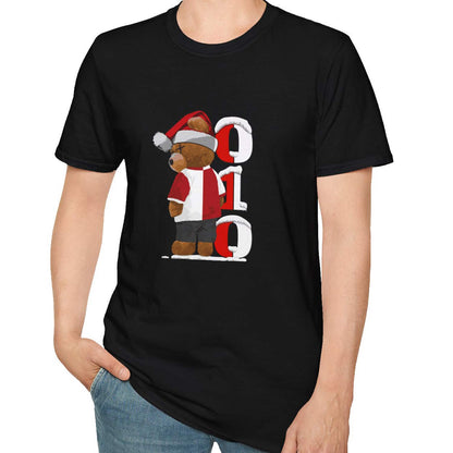 T-shirt regular zwart - Kerst 010 Beer