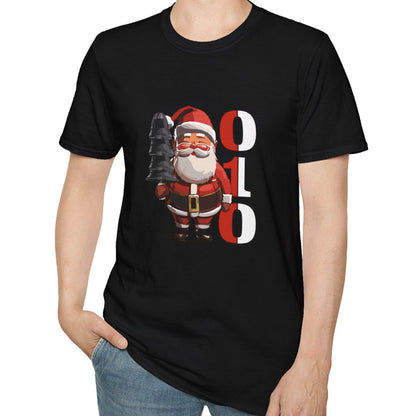 T-shirt regular zwart - kabouter 010 - kerstman