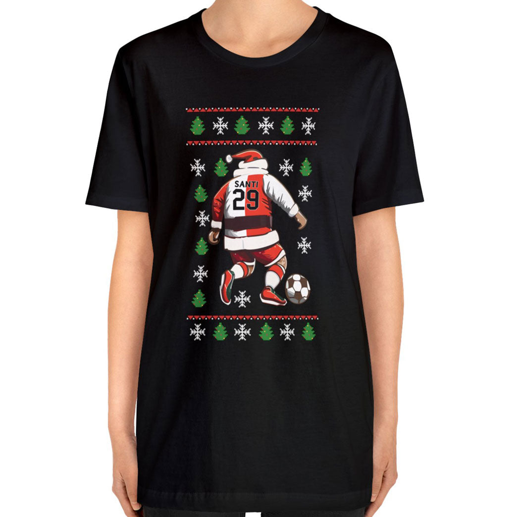 Zwart Feyenoord t-shirt met kerstman en santiago gimenez