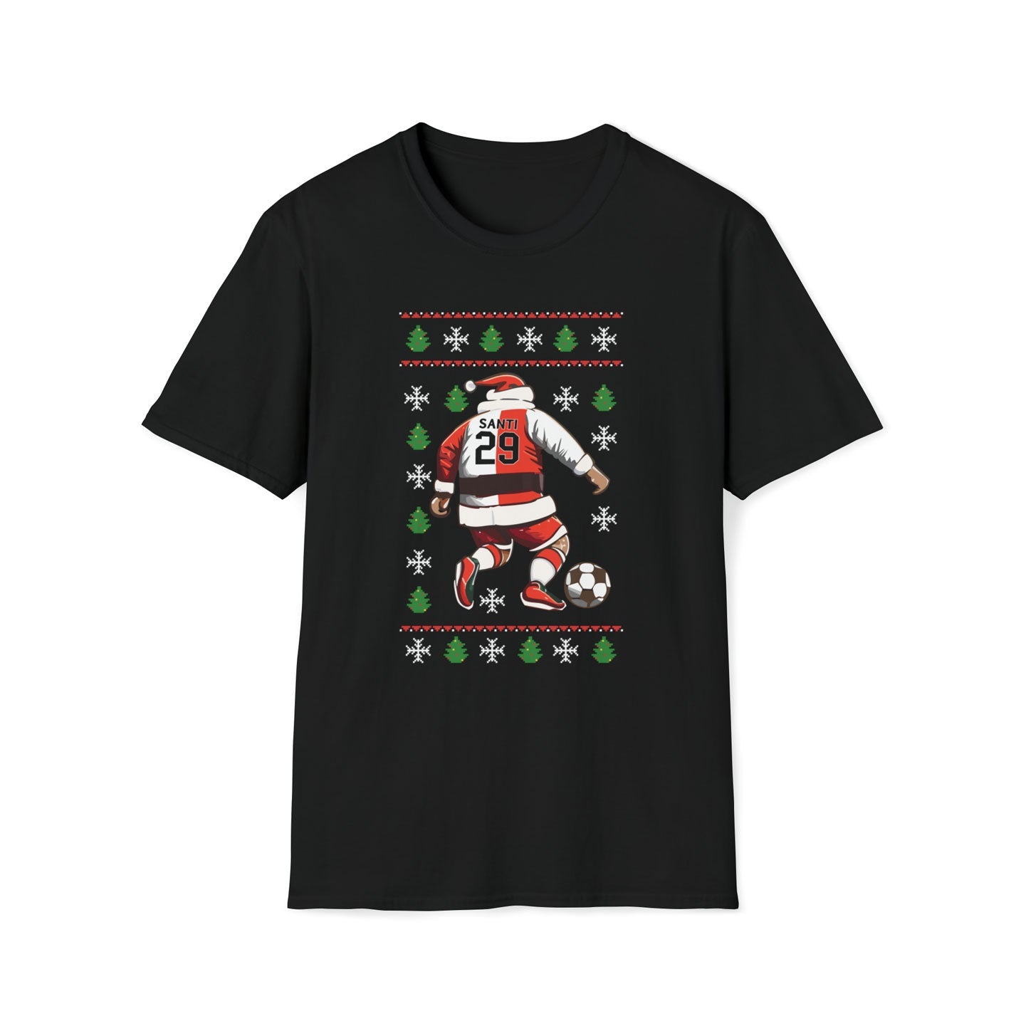 Zwart Feyenoord t-shirt met kerstman en santiago gimenez