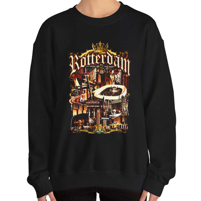 Sweater regular zwart - Rotterdam gouden stad