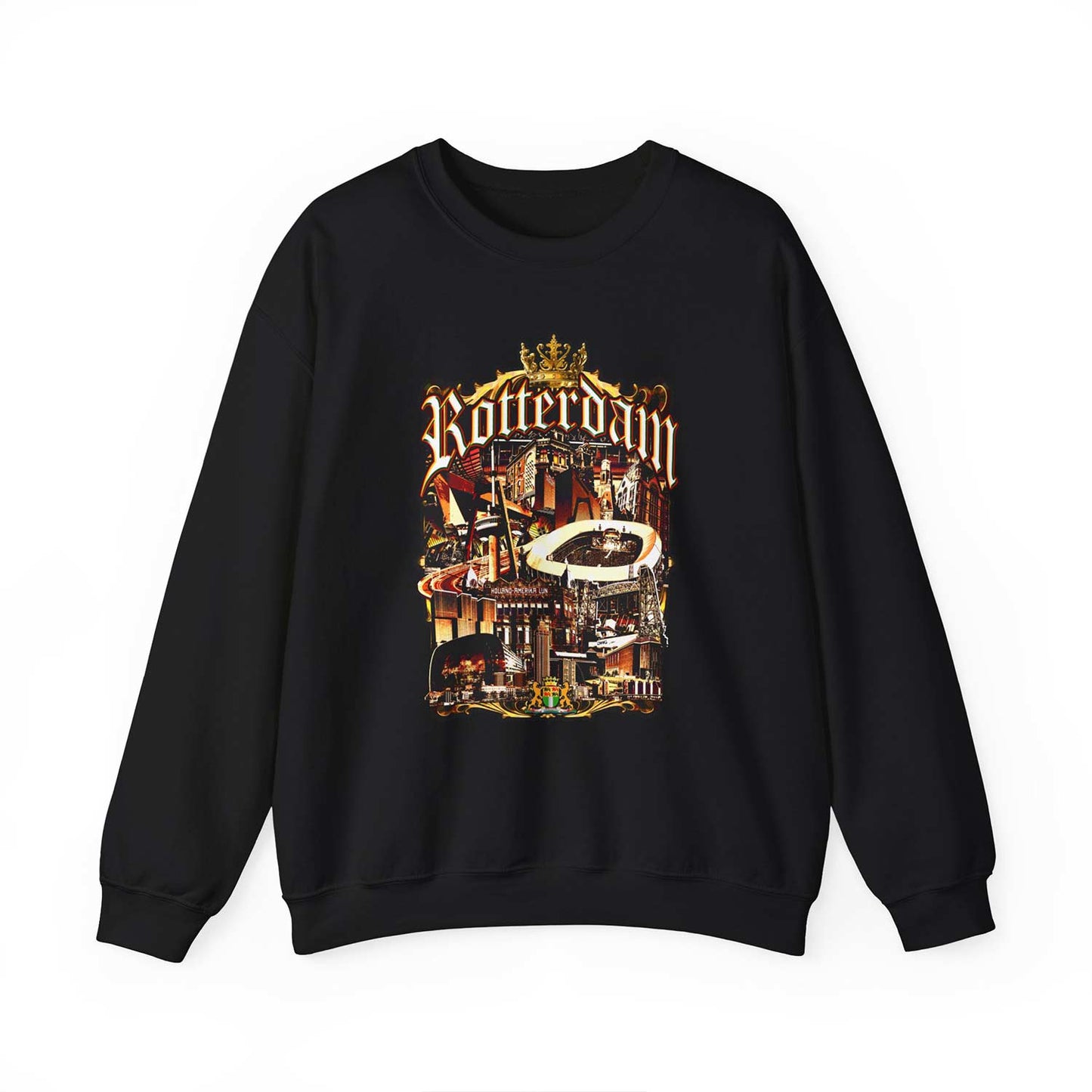 Sweater regular zwart - Rotterdam gouden stad