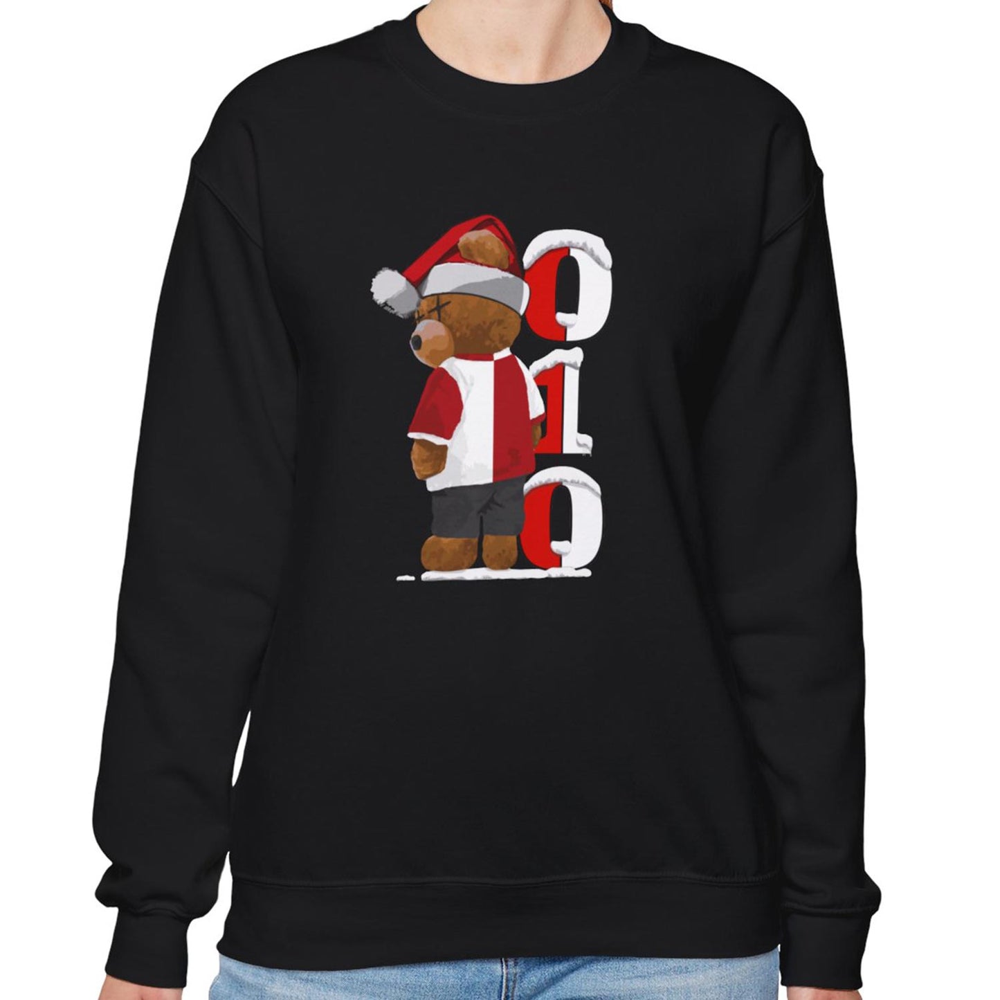 Sweater regular zwart - Kerst 010 Beer